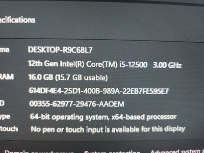 Dell OptiPlex 3000 SFF Core i5-12500 16GB RAM 256GB NVMe Win11 Desktop PC