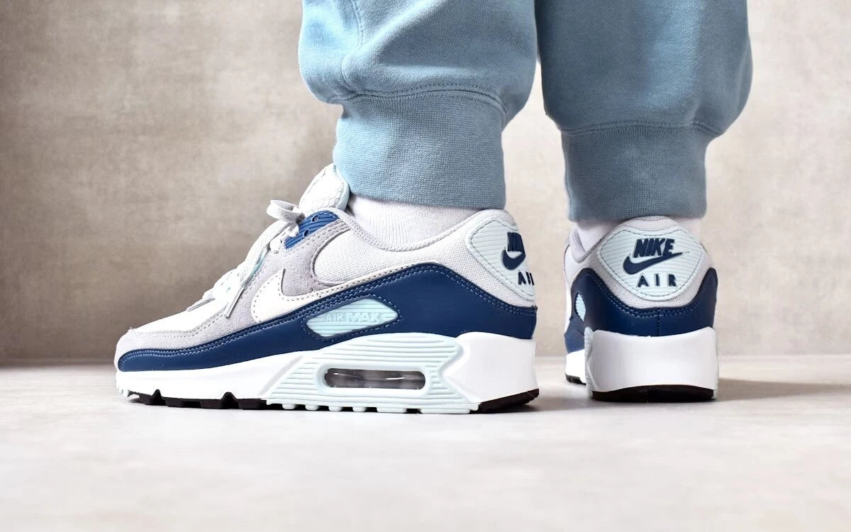 Nike Air Max 90 Shoes Platinum White Glacier Blue FN6958-001 Mens Multi Size NEW
