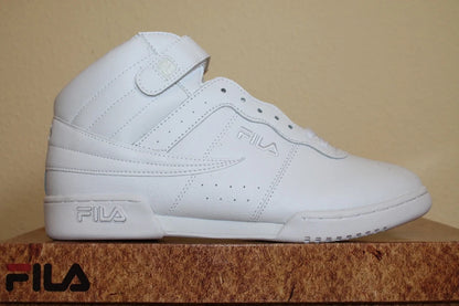 Mens Fila F13 F-13 Classic Mid High Top Basketball Shoes Sneakers White Black