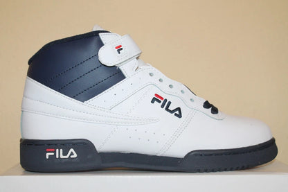 Mens Fila F13 F-13 Classic Mid High Top Basketball Shoes Sneakers White Black